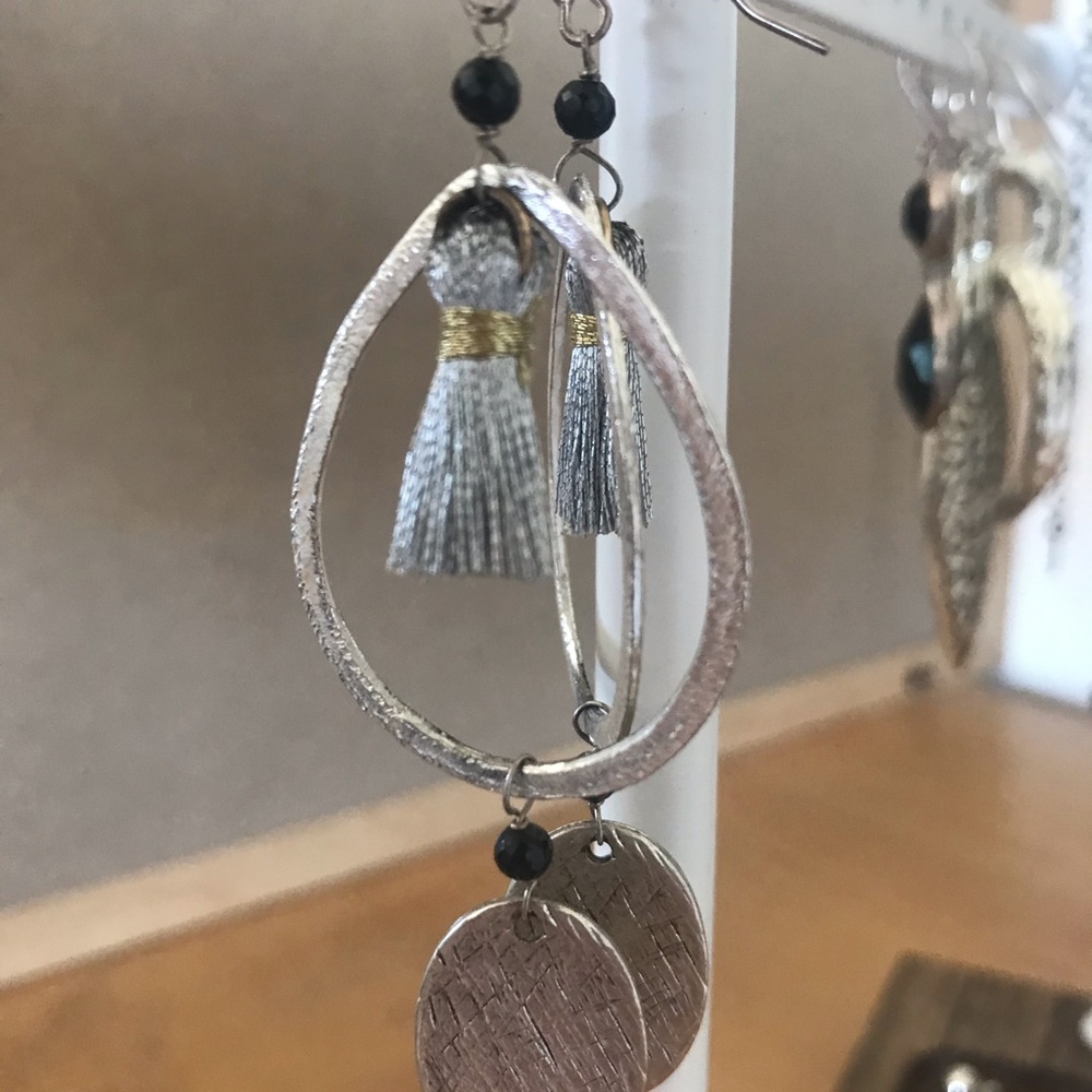 Statement Silver Earrings - image 3